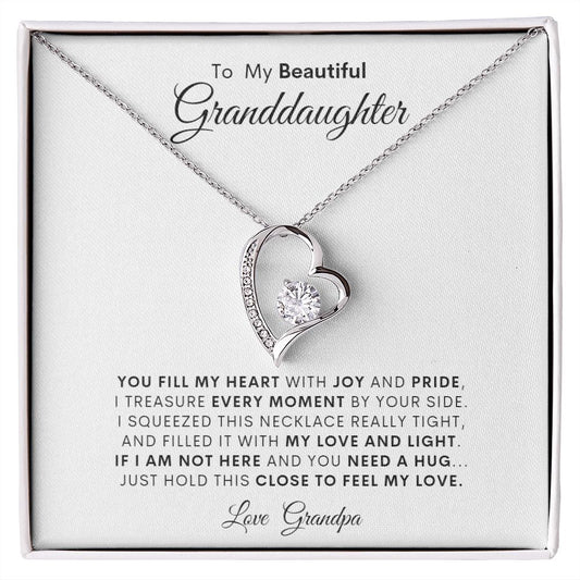 TO MY BEAUTIFUL GRANDDAUGHTER LOVE GRANDPA FOREVER LOVE NECKLACE
