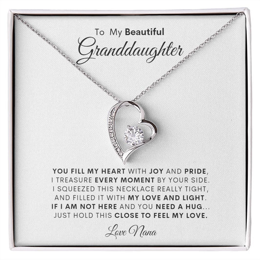 TO MY BEAUTIFUL GRANDDAUGHTER LOVE NANA FOREVER LOVE NECKLACE