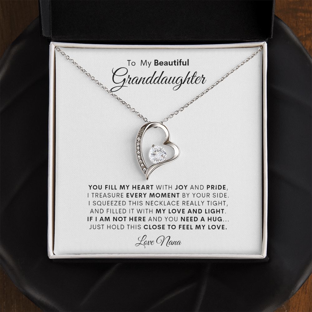 TO MY BEAUTIFUL GRANDDAUGHTER LOVE NANA FOREVER LOVE NECKLACE