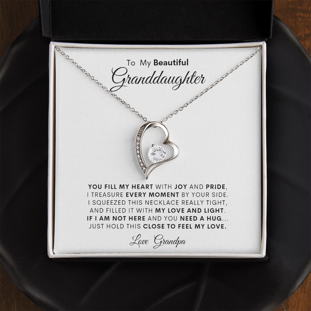 TO MY BEAUTIFUL GRANDDAUGHTER LOVE GRANDPA FOREVER LOVE NECKLACE