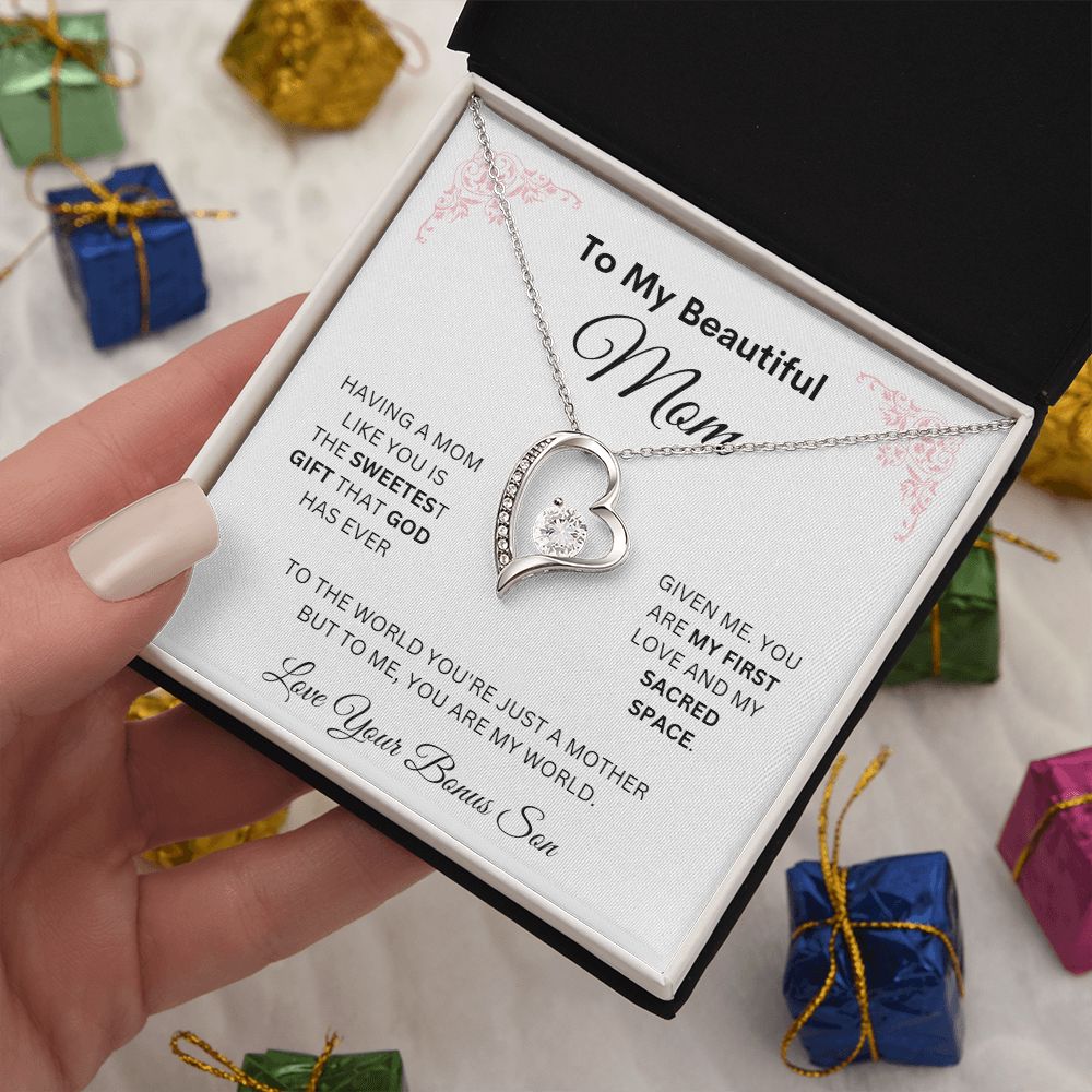 To My Beautiful Mom Forever Love necklace