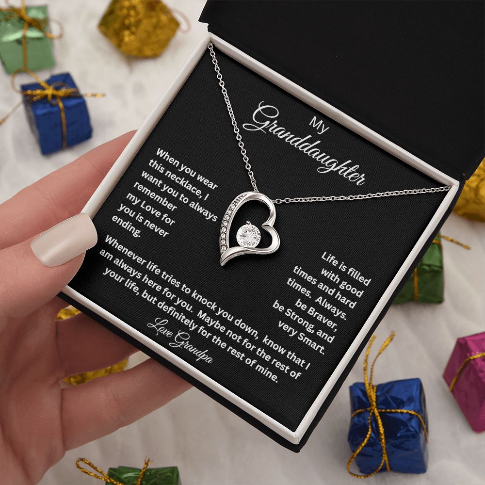 TO MY GRANDDAUGHTER LOVE GRANDPA FOREVER LOVE NECKLACE