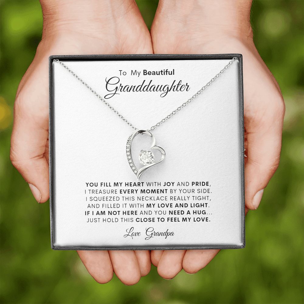 TO MY BEAUTIFUL GRANDDAUGHTER LOVE GRANDPA FOREVER LOVE NECKLACE