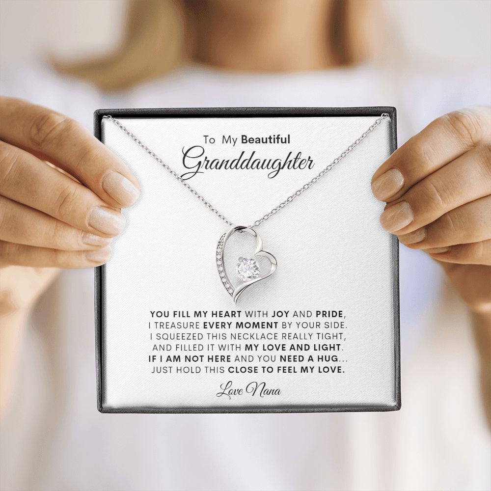TO MY BEAUTIFUL GRANDDAUGHTER LOVE NANA FOREVER LOVE NECKLACE