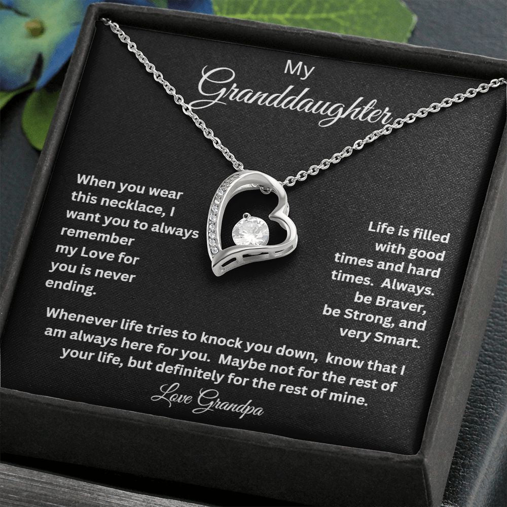 TO MY GRANDDAUGHTER LOVE GRANDPA FOREVER LOVE NECKLACE