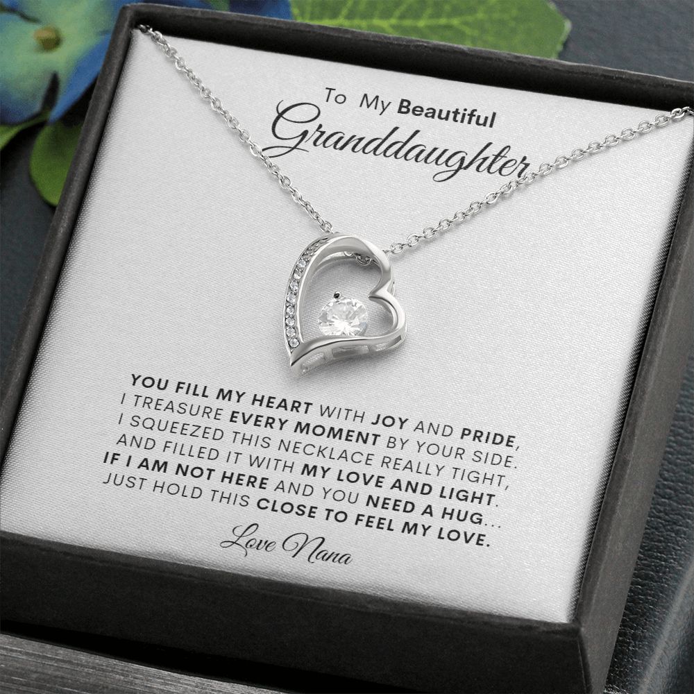 TO MY BEAUTIFUL GRANDDAUGHTER LOVE NANA FOREVER LOVE NECKLACE