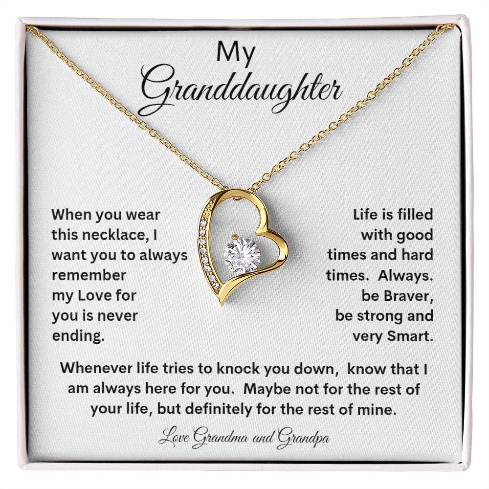 MY GRANDDAUGHTER LOVE GRANDMA AND GRANPA  FOREVER LOVE NECKLACE