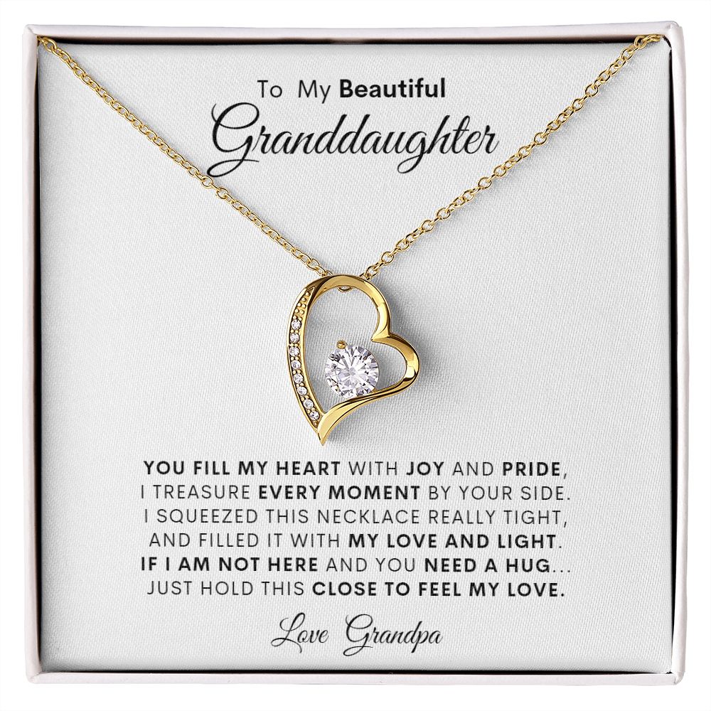 TO MY BEAUTIFUL GRANDDAUGHTER LOVE GRANDPA FOREVER LOVE NECKLACE