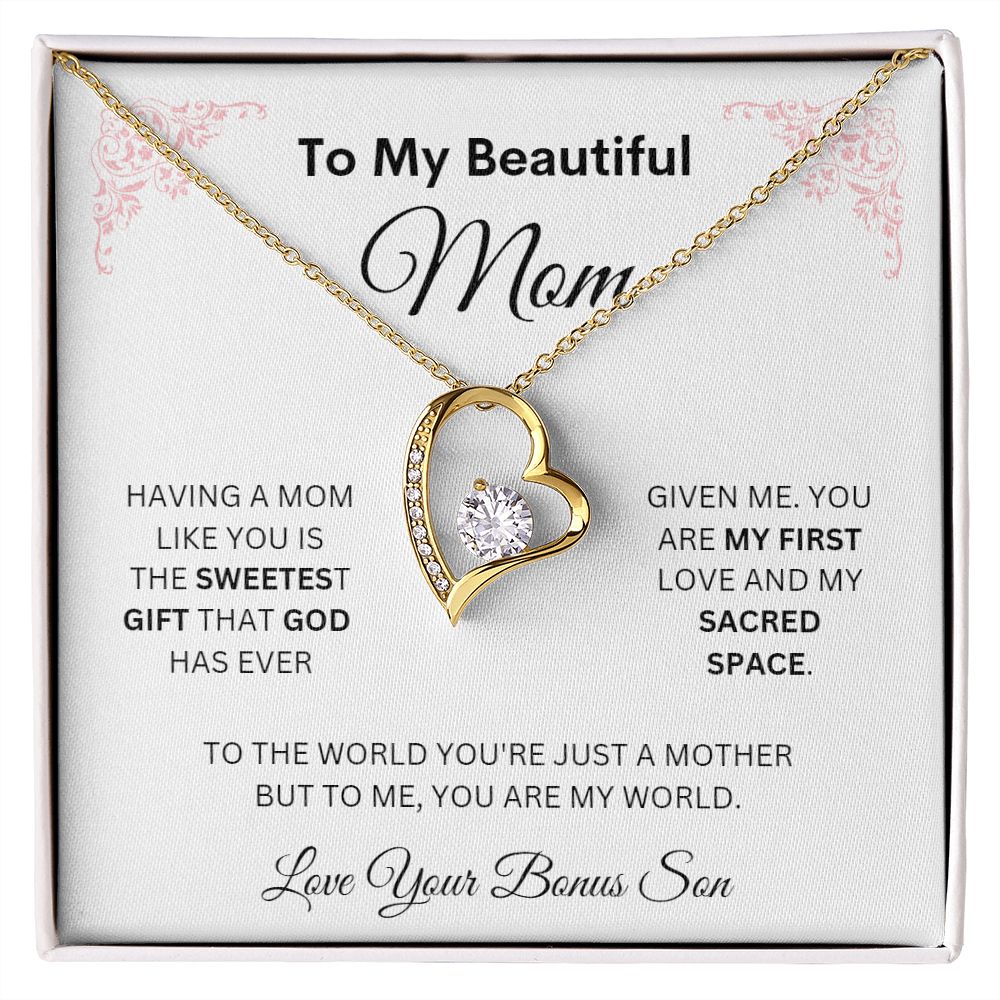To My Beautiful Mom Forever Love necklace