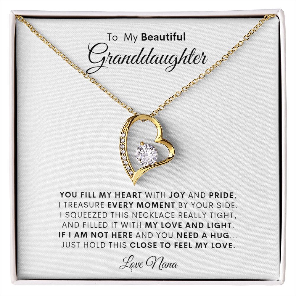 TO MY BEAUTIFUL GRANDDAUGHTER LOVE NANA FOREVER LOVE NECKLACE