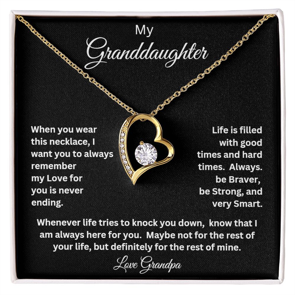 TO MY GRANDDAUGHTER LOVE GRANDPA FOREVER LOVE NECKLACE