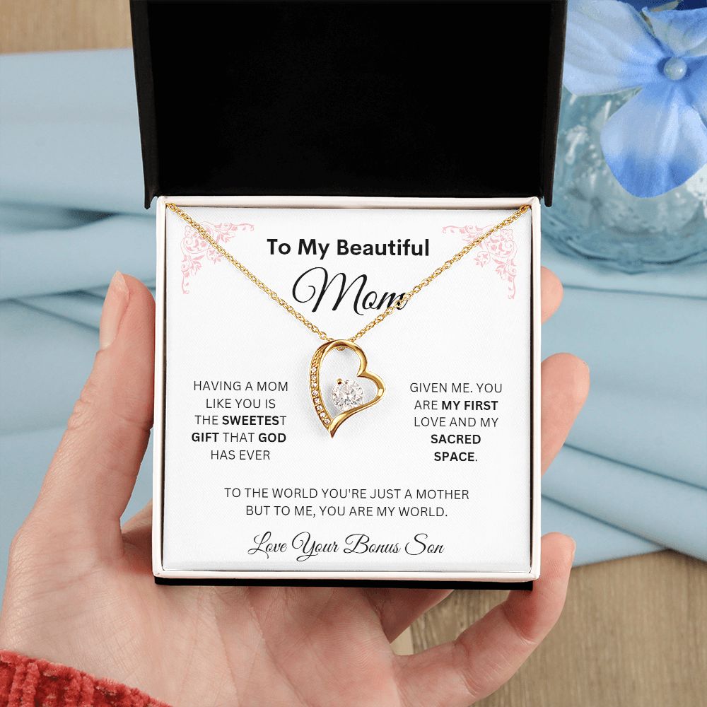 To My Beautiful Mom Forever Love necklace
