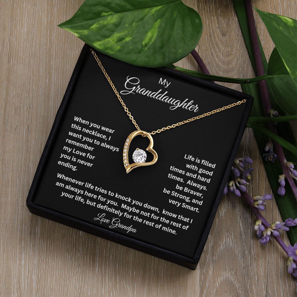 TO MY GRANDDAUGHTER LOVE GRANDPA FOREVER LOVE NECKLACE