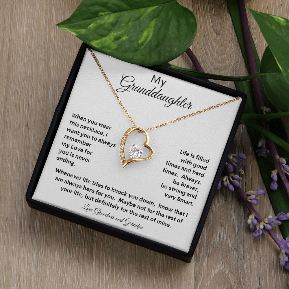 MY GRANDDAUGHTER LOVE GRANDMA AND GRANPA  FOREVER LOVE NECKLACE