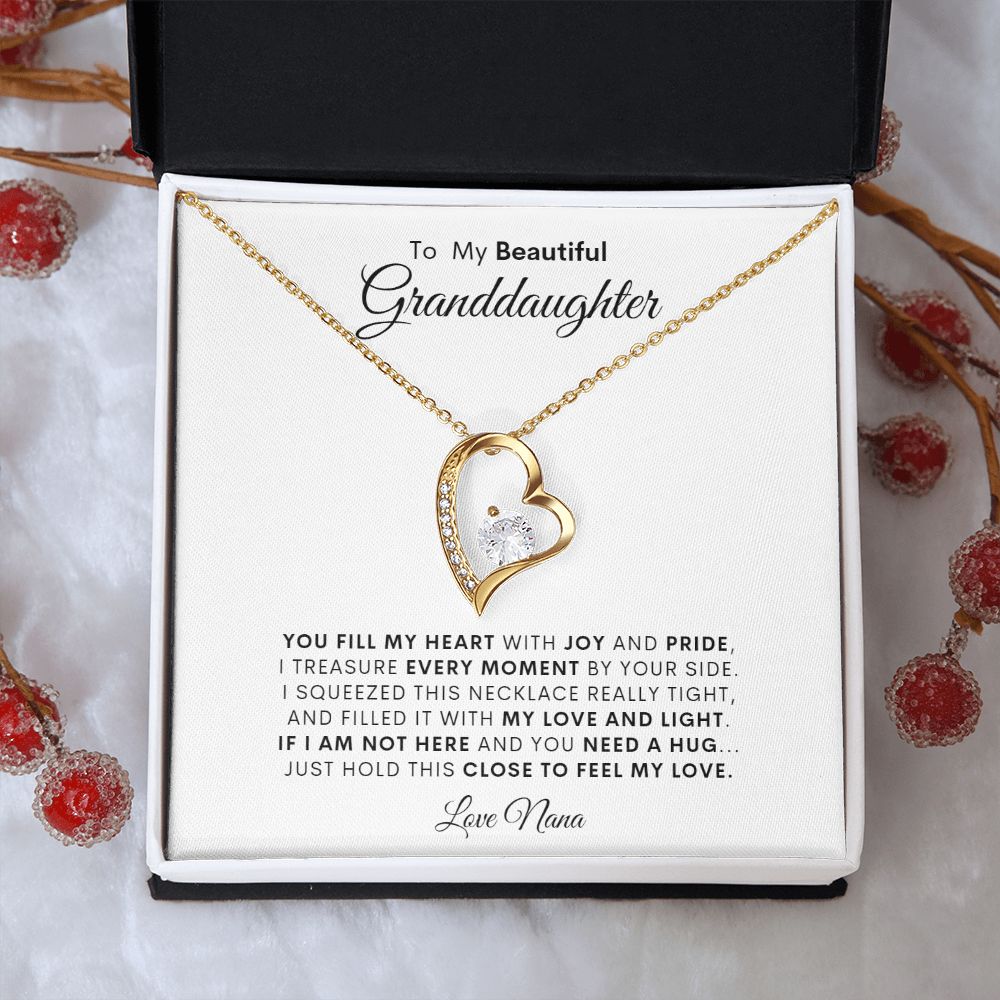 TO MY BEAUTIFUL GRANDDAUGHTER LOVE NANA FOREVER LOVE NECKLACE