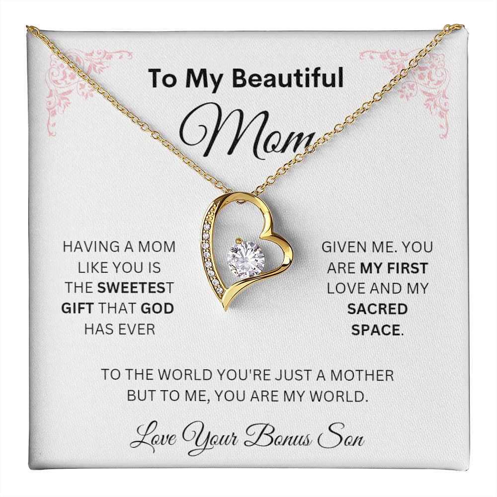 To My Beautiful Mom Forever Love necklace