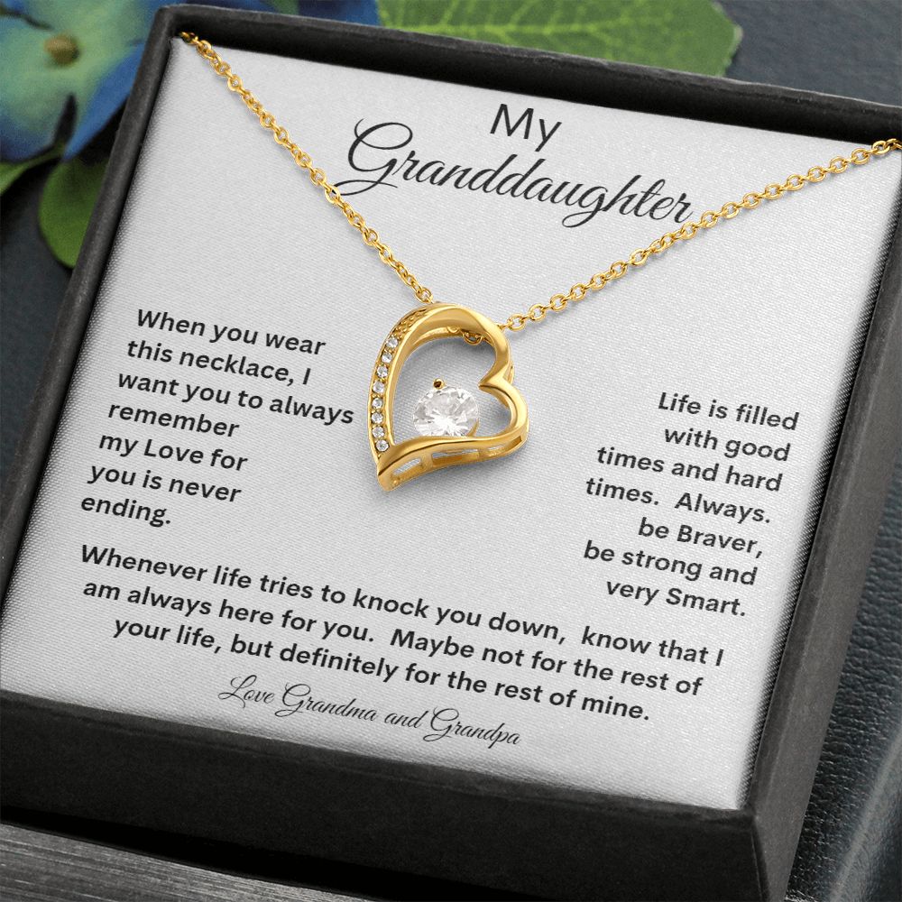 MY GRANDDAUGHTER LOVE GRANDMA AND GRANPA  FOREVER LOVE NECKLACE