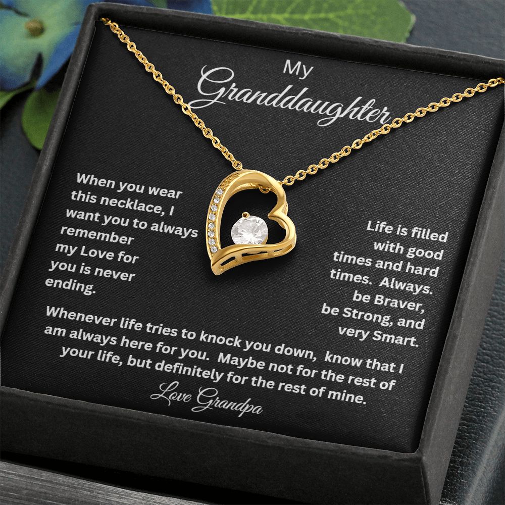 TO MY GRANDDAUGHTER LOVE GRANDPA FOREVER LOVE NECKLACE
