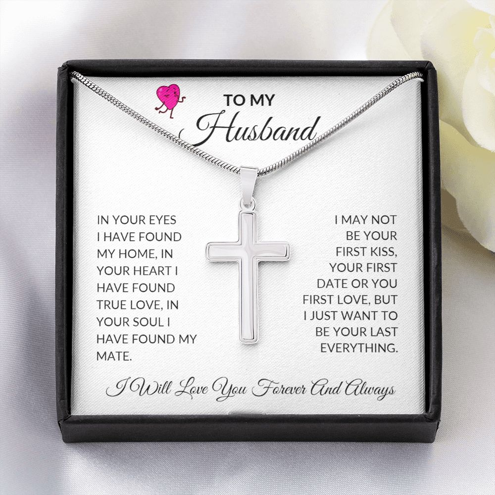 To My Husband Cross Necklace