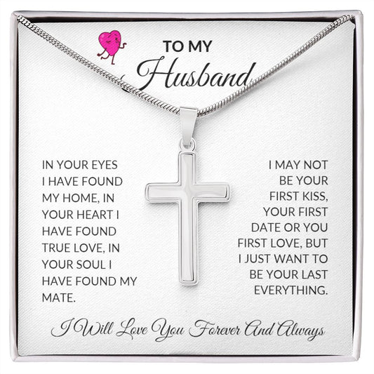 To My Husband Cross Necklace