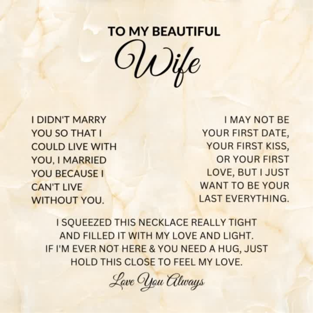 To My Beautiful Wife Forever Love Necklace