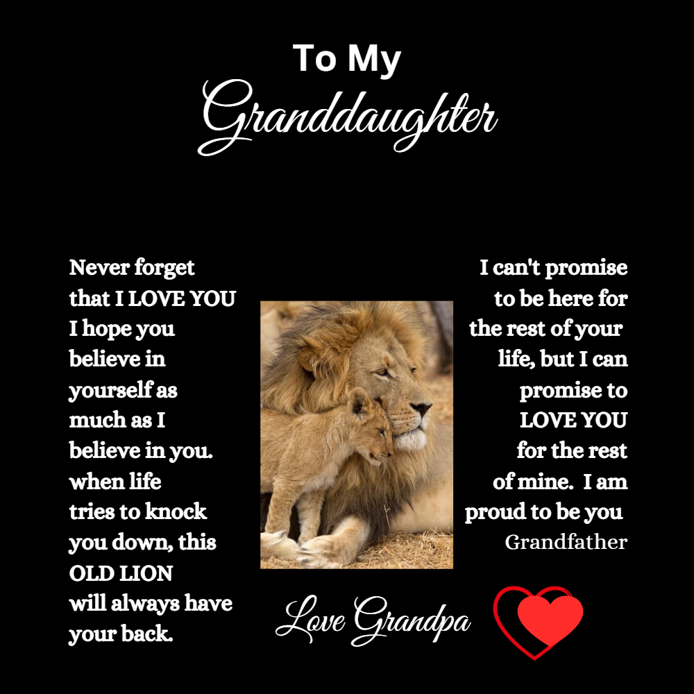 TO MY GRANDDAUGHTER EVERLASTING LOVE